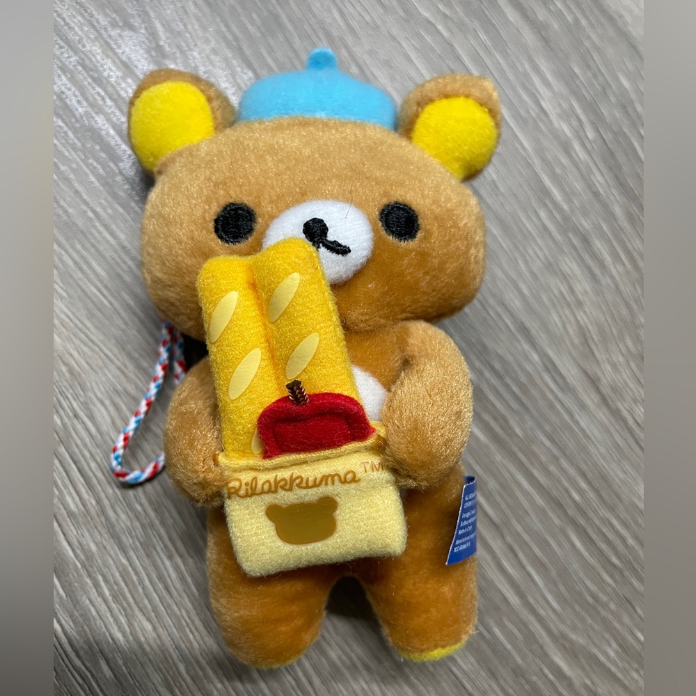 Rilakkuma Plush Purse/Bag Charm with Baguette